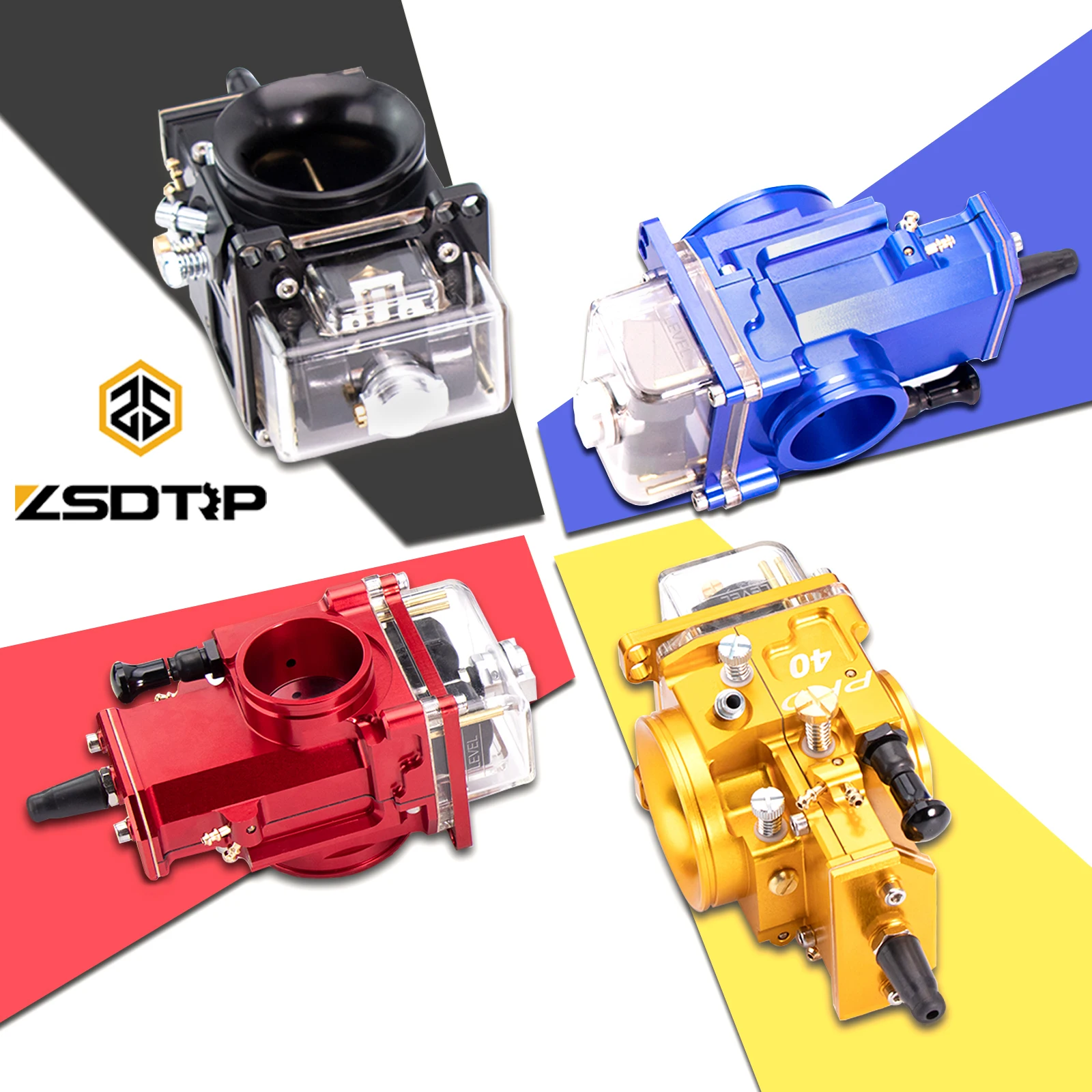 

ZSDTRP 250-650CC 36 38 40mm 2T Carburettor For Lectron Billetron PRO Series CNC Lectron Carburetor With Air Fuel Mix Screws