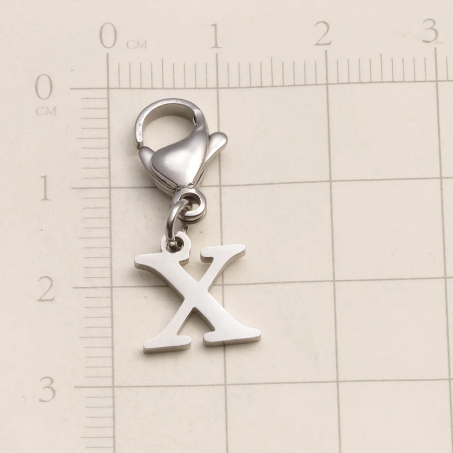 A-Z Alphabet-Schlüsselanhänger mit Karabinerverschluss, Edelstahl-Initialen-Anhänger, Schmuck für DIY-Rucksack, Handtasche, Personalisierte Geschenke – Detail 26