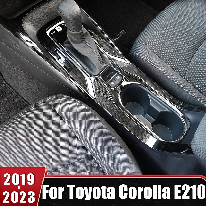 Per Toyota Corolla E210 2019 2020 2021 2022 2023 Hybrid Stainless Car Gear Shift Panel Cup Frame Cover Trim Stickers Protector