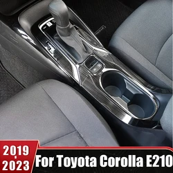 Carro inoxidável híbrido engrenagem Shift painel, tampa do quadro do copo, guarnição adesivos protetor, Toyota Corolla E210, 2019, 2020, 2021, 2022, 2023