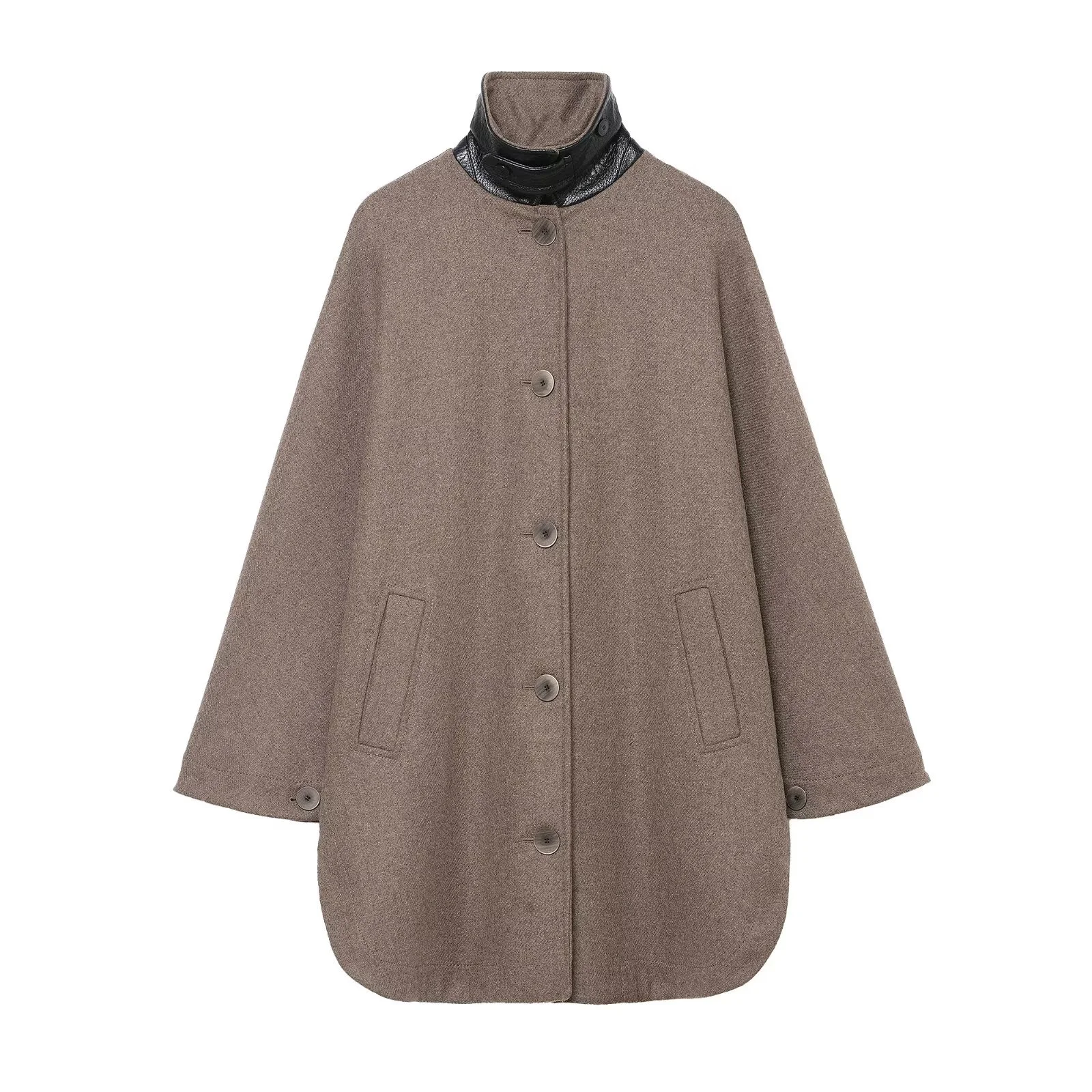 Europäischer und amerikanischer Stil 2025, Winter, neues Produkt, Damenbekleidung, Design-Sinn, gemischte, geschichtete, dekorative Manteljacke
