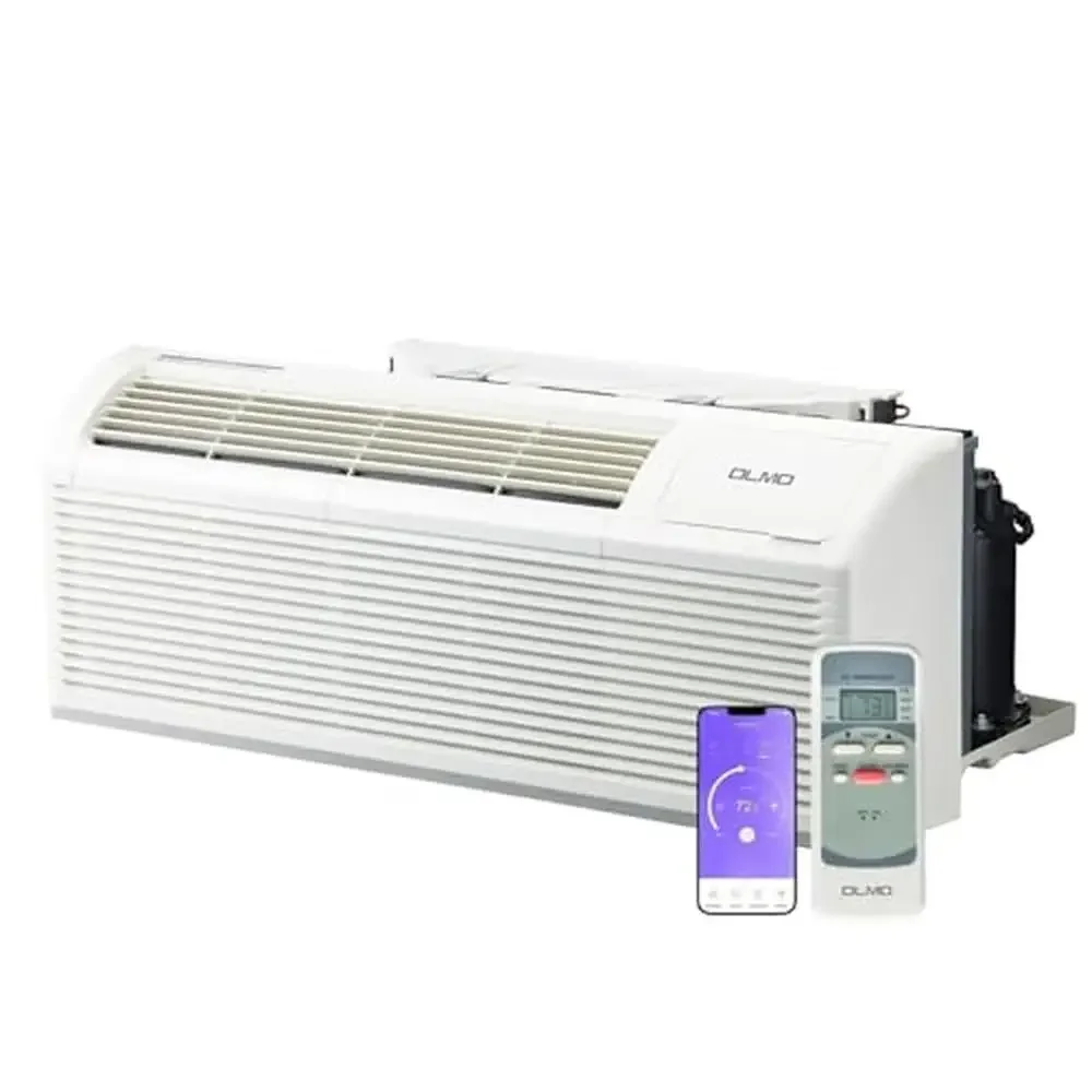 9000 BTU PTAC Heating Cooling Unit with Electric Heater Dehumidifier Remote Control R32 Refrigerant