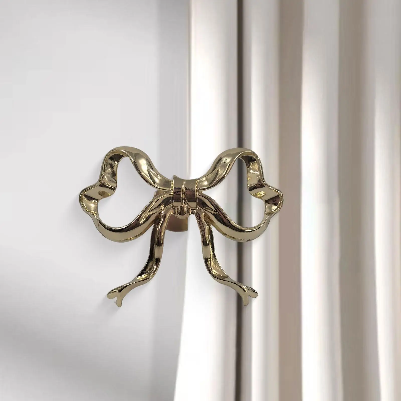 Bowknot Curtain Holdback Multipurpose Easy Installation Include Mounting Screw Decorative Curtain Hold Backs for Home Bedroom