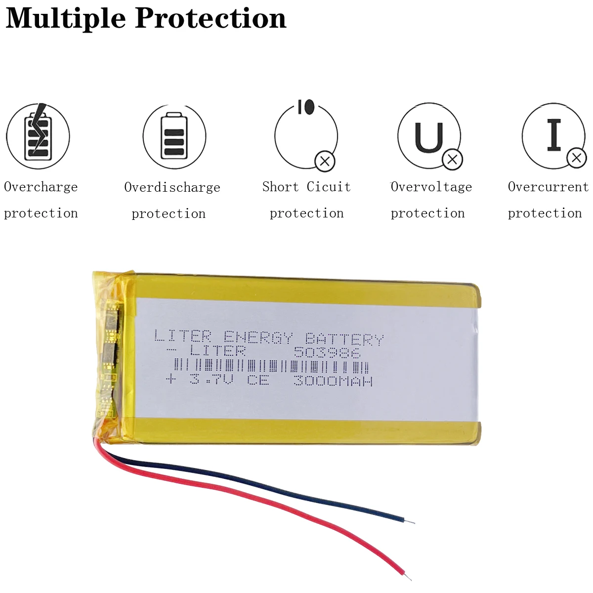 3.7V bateria litowo-polimerowa 503986 3000mAh urządzenia nawigacyjne akumulatory