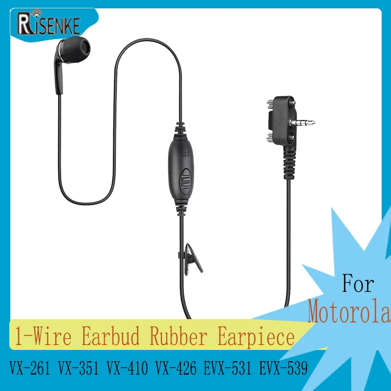 RISENKE-Vertex Headset for Motorola,Radio Earbud Earpiece, VX261, VX351, VX410, VX426, VX459, VX210, EVX531, EVX539, EVX534