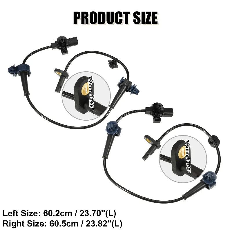 

2PCS ABS Wheel Speed Sensor 57470TV0E01 57475TV0E01 For Honda Civic FK 2012-2016 2 Pins