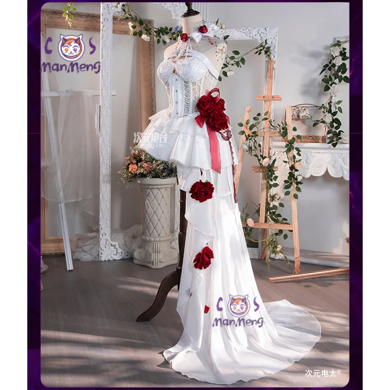 

Mihara новый косплей, переплетные цепочки, костюм, аниме, игра N I K k E, женское сексуальное платье с белой розой, аксессуары, реквизит, комплект на Хэллоуин
