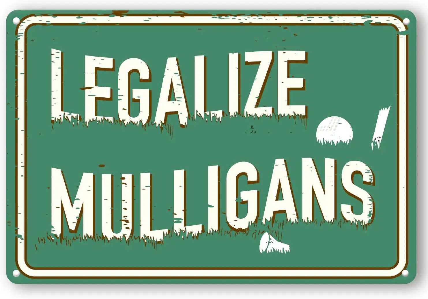 Toothsome Studios Legalize Mulligans  Funny Tin Sign Golf Accessory Clubhouse Decor Man Cave Sports Bar Wall Art