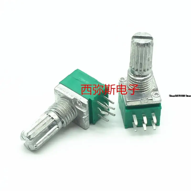 09 precision duplex potentiometer 1K 5K 10K 20K 50K 100k 500K 6-pin shaft length 15mm