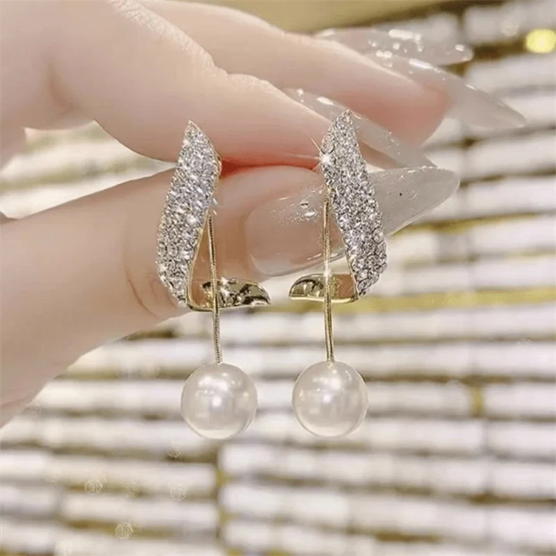 Women's Trendy And Elegant Pearl Tassel Earrings Outdoor Travel Party Holiday Dressing Simplicity Gifts Jewelry Accessories