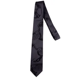 Free shipping New male men's necktie Original design dark gray dinosaur skeleton female personality best man embroidery gift tie