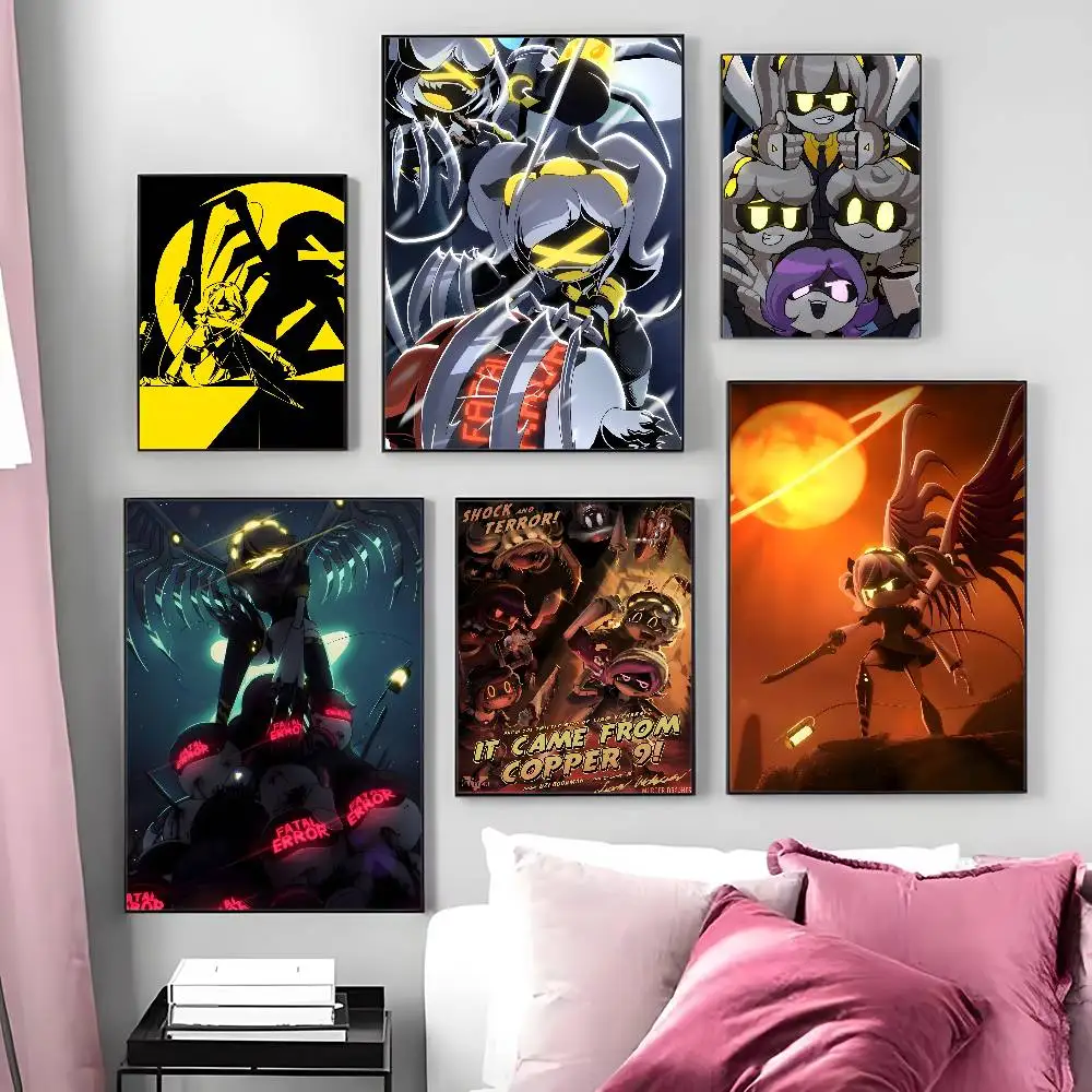 ملصق لعبة M-Murder D-Drones Whitepaper HD Art Sticky Wall ملصق ديكور جمالي مقاوم للماء لغرفة المعيشة المنزلية.
