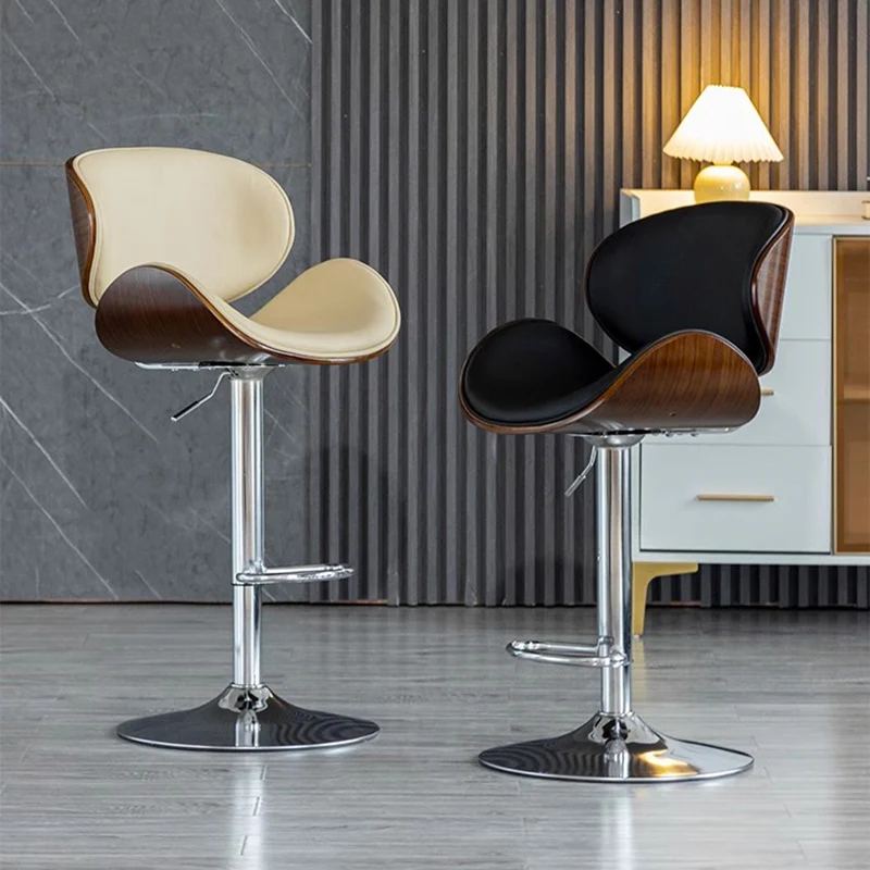 

With Back Gaming Chair Wood Metal Design Modern Bedroom Living Room Kitchen Bar Stools Restaurant Sillas Lounge Suite Furniture