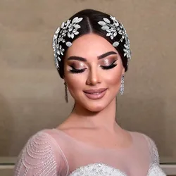 DZ040 Shiny Bridal Headdress Luxury Wedding Headwear Handmade Wedding Hair Accessories Rhinestone Tiara Party Bride Headpiece