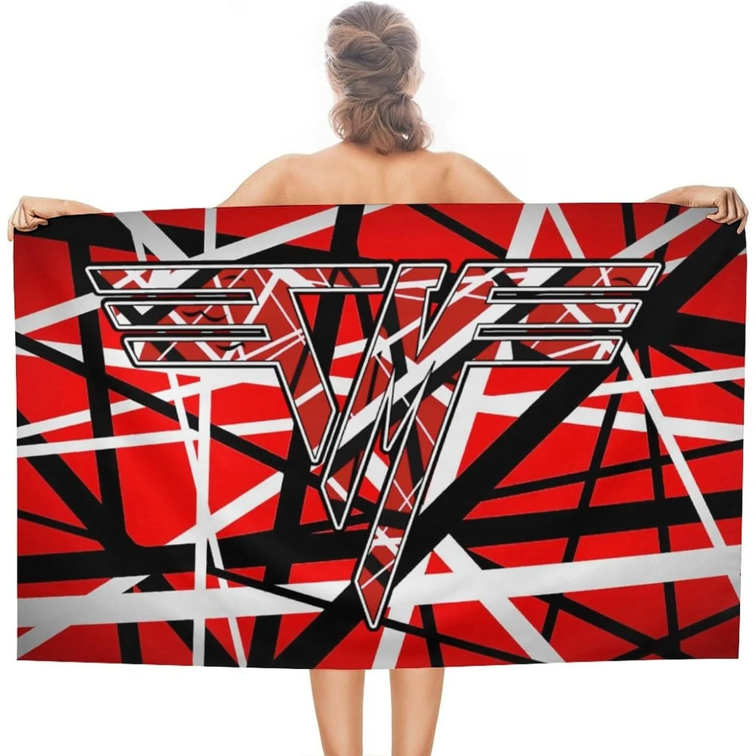

Van.1986 Halen Logo Beach Towel Lightweight Bath Sheet Quick Dry Beach Wrap Towels Soft Absorbent Bath Towel 51 * 31