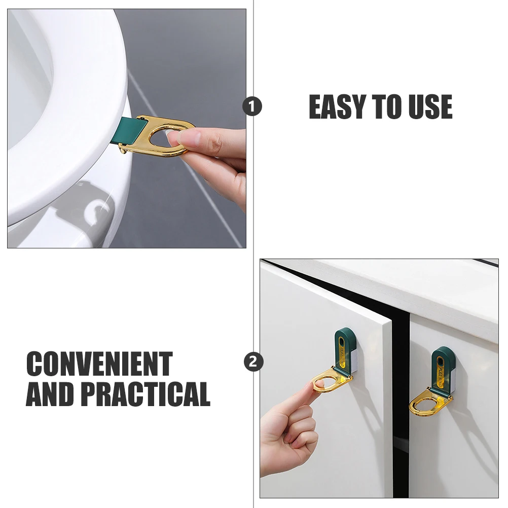 

4pcs Toilet Seat Lifter Multi-Use Potty Cover Handle Anti-Touching Suction Cup Adhesive Hips Plastic Closestool Lid Handle For