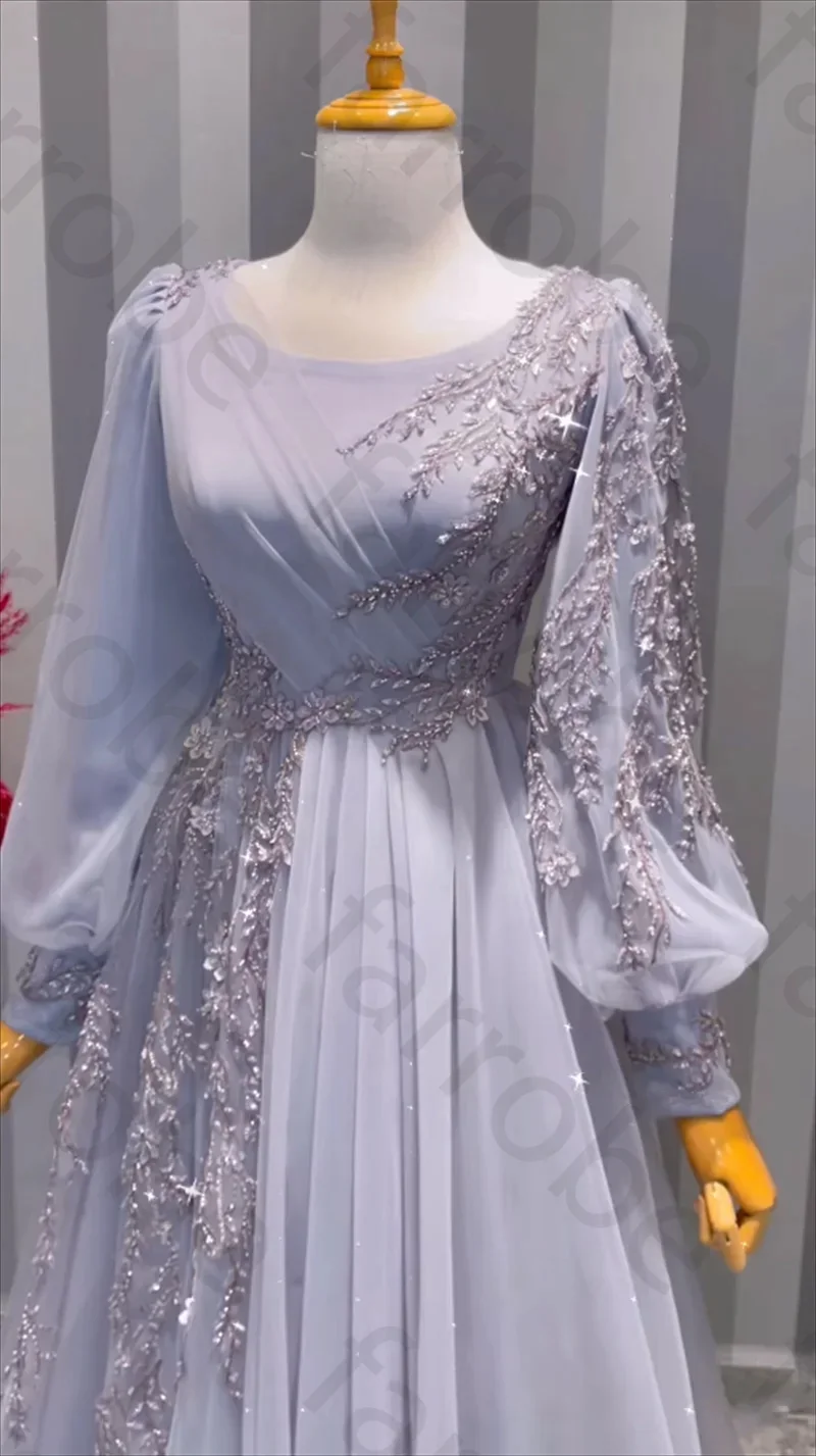 Customized Modest Long Sleeves Prom Dresses Evening Dresses Dubai Long Formal Party Dress Saudi Arabia Prom Party Gown for Women image 6