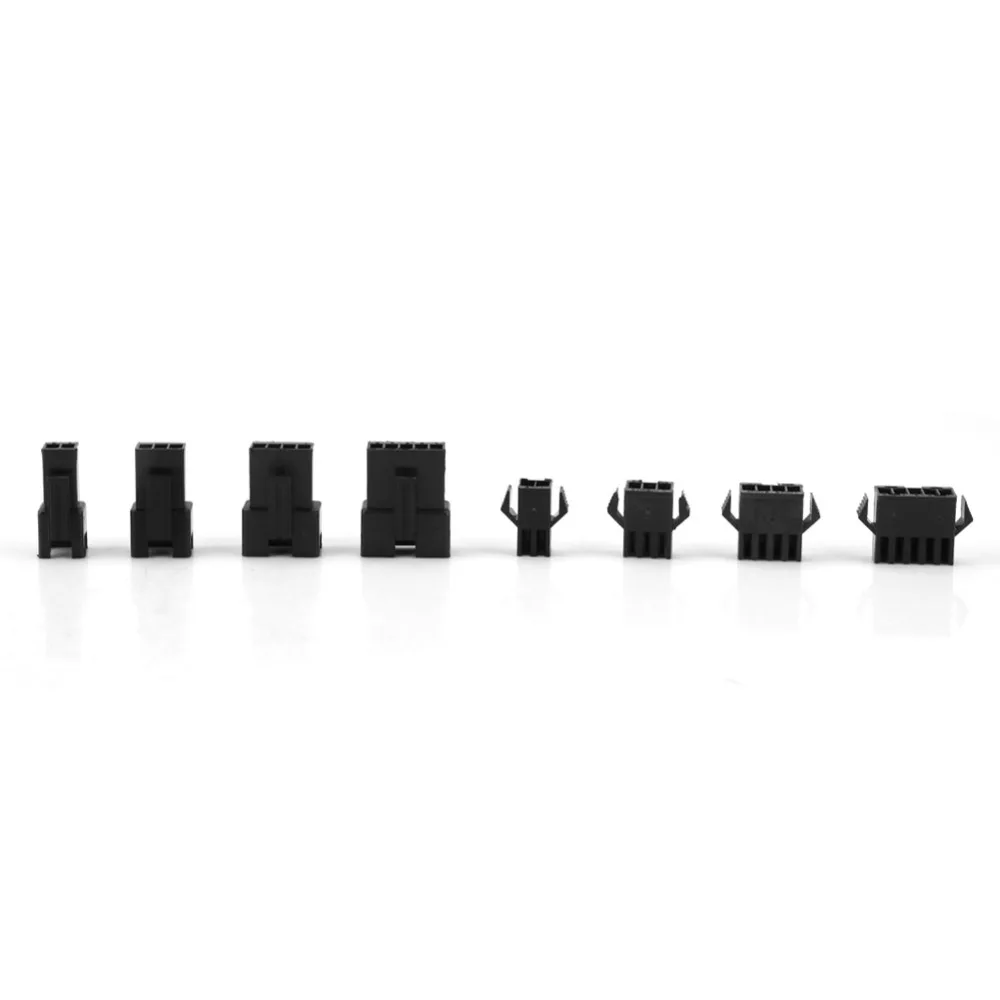 200PCS 2.54mm JST2.54mm Black Strip Shape SM Plug Connector Multiple Models 2/3/4/5PIN Connector Housing Kit Automobile