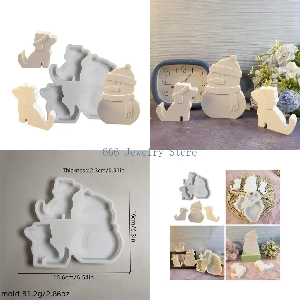

F2TD Crafting Molds Unique Christmas Theme Molds Silicone Soap Molds for Resin