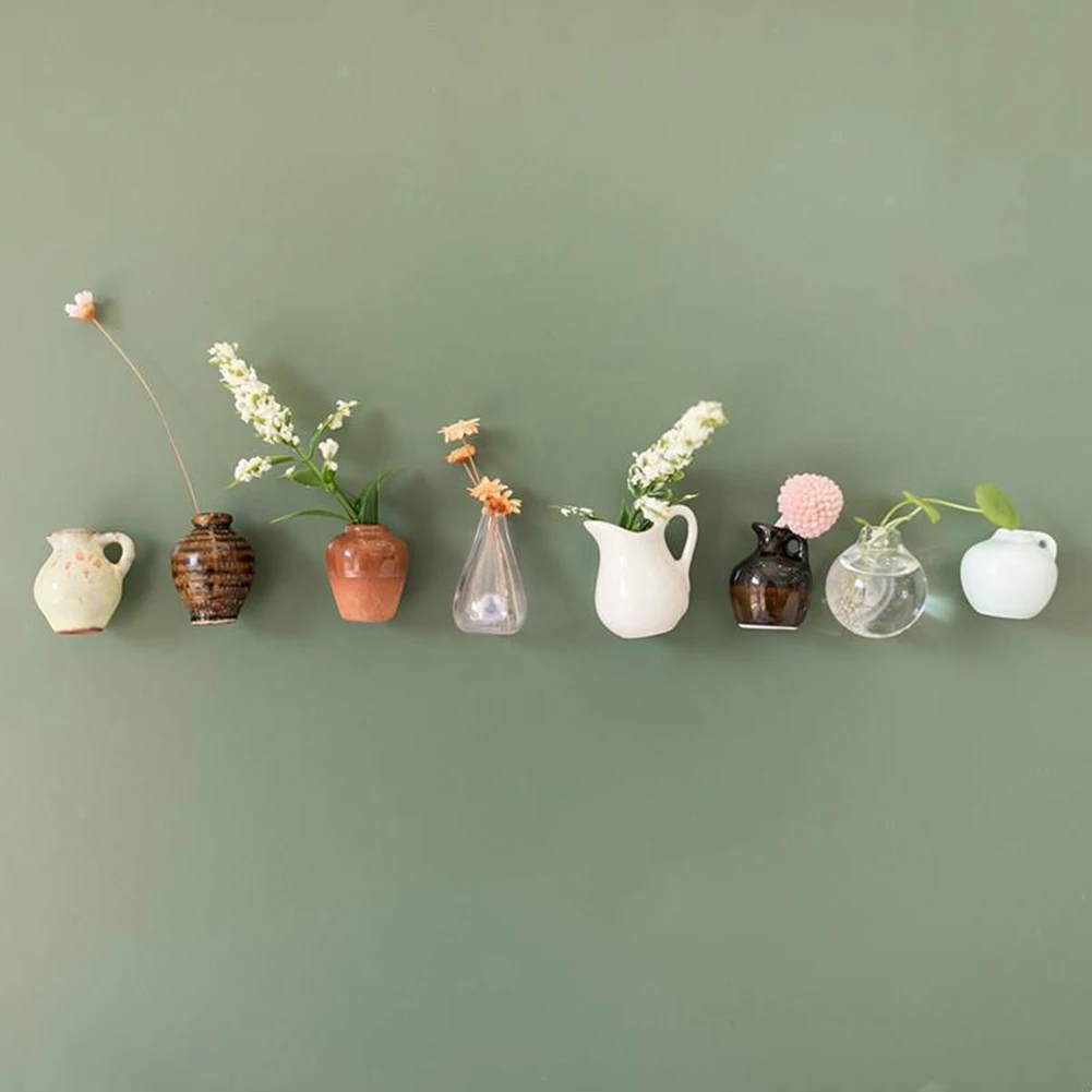 Mini Vase Magnets Lightweight Ceramics Vase Fridge Magnet Porcelain Vase Refrigerator Magnet for Air Conditioners Fridge House
