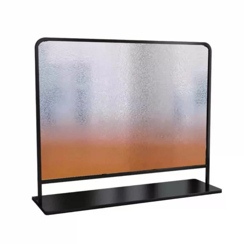 Stainless steel gradual change glass partition restaurant  floor self-installed movable screen shielding plate customization