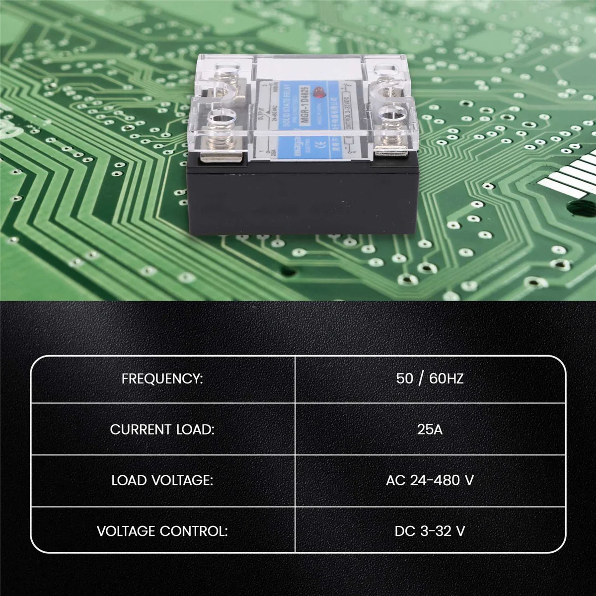 T64C MGR-1 D4825 مرحل الحالة الصلبة أحادي الطور SSR 25A DC 3-32 V AC 24-480 V