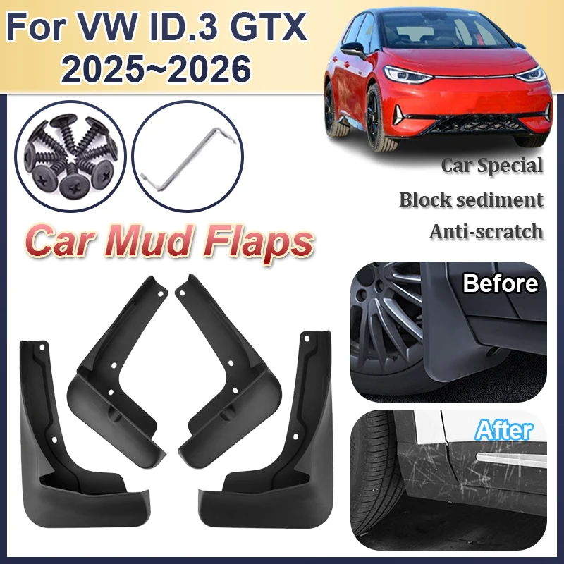 

Car Mud Flaps For Volkswagen VW ID.3 GTX ID3 GTX 2025 2026 Auto Front Rear Fenders Wheel Covers Guard Mudguards Car Accessorios