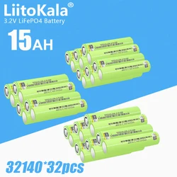 32pcs LiitoKala 3.2V15Ah 32140 lifepo4 lithium battery 15000mAh diy 12v 24v High Power e bike e-scooter power tools Battery pack