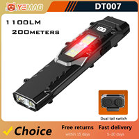 EDC Tactical Torch - Dual Tail Buttons, Independent Controls, Ultra Slim Aluminum Flashlight W/Strobe Mode