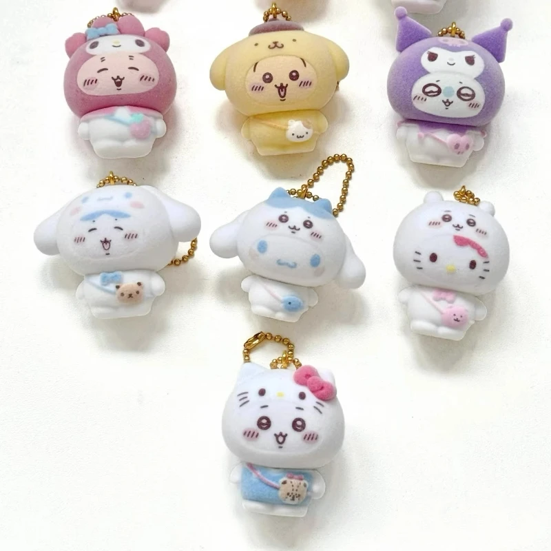 Echte Sanrio Joint Beflockte Puppe Anhänger Blind Box Anhänger Puppe Mädchen Überraschung Box Um Die Peripherie Ornament Spielzeug Umfang