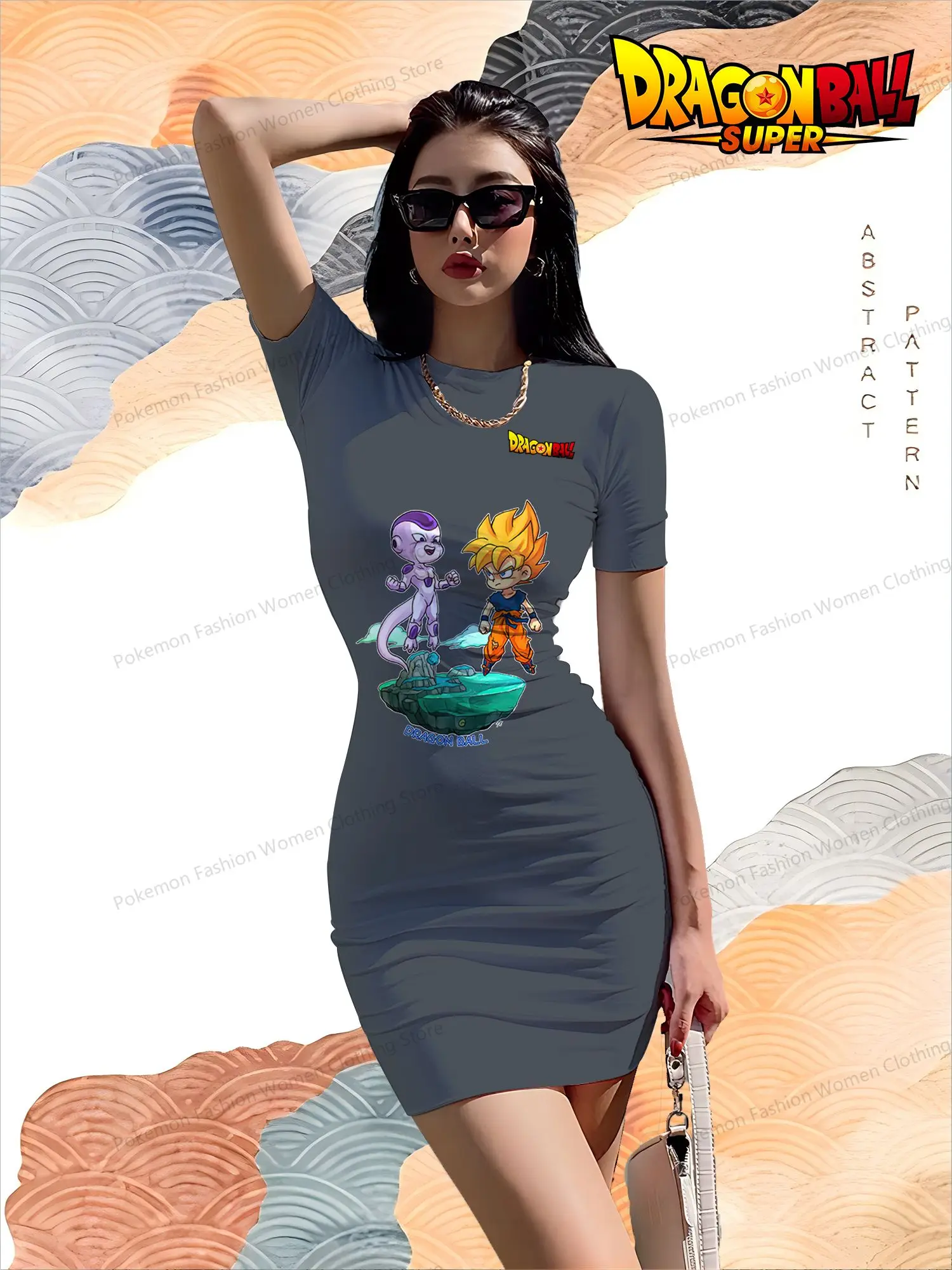 

Women's Short Sleeved Hip Dresses Kakarotto Dragon Ball 2024 O Neck Summer S-3XL Spicy Girl Dress Youthful Woman Clothes Boho