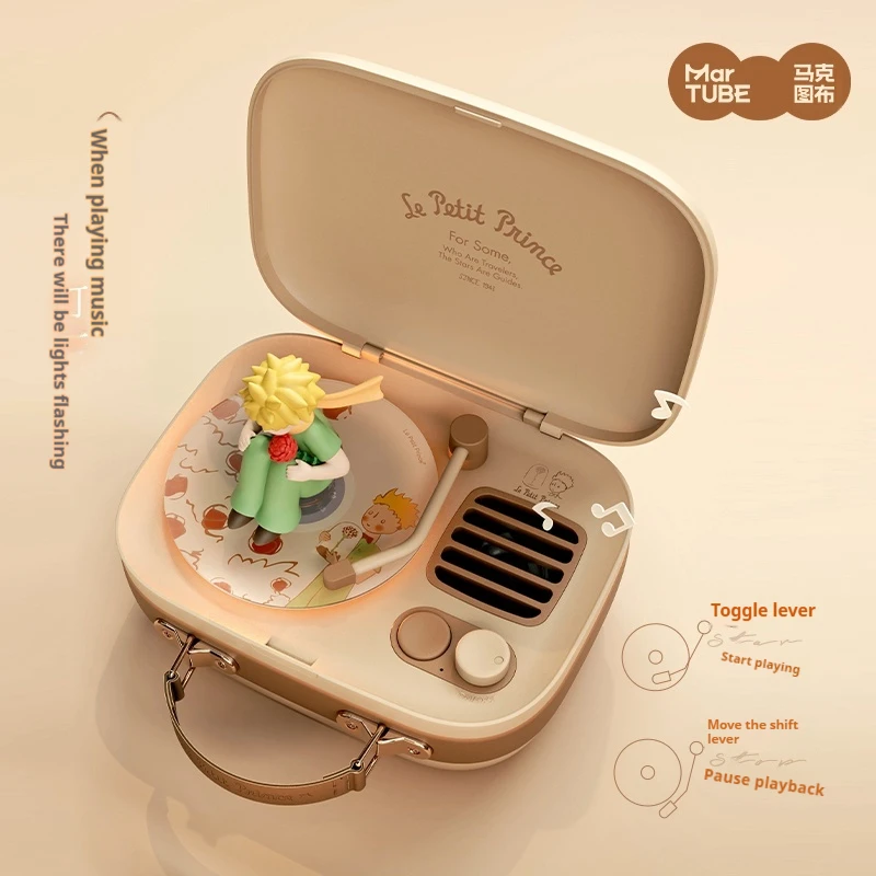 مكبر صوت بلوتوث محمول بتصميم الأمير الصغير - ديكور سطح المكتب، مكبر صوت مناسب للسفر، أفضل هدية لعيد الميلاد وعيد الحب