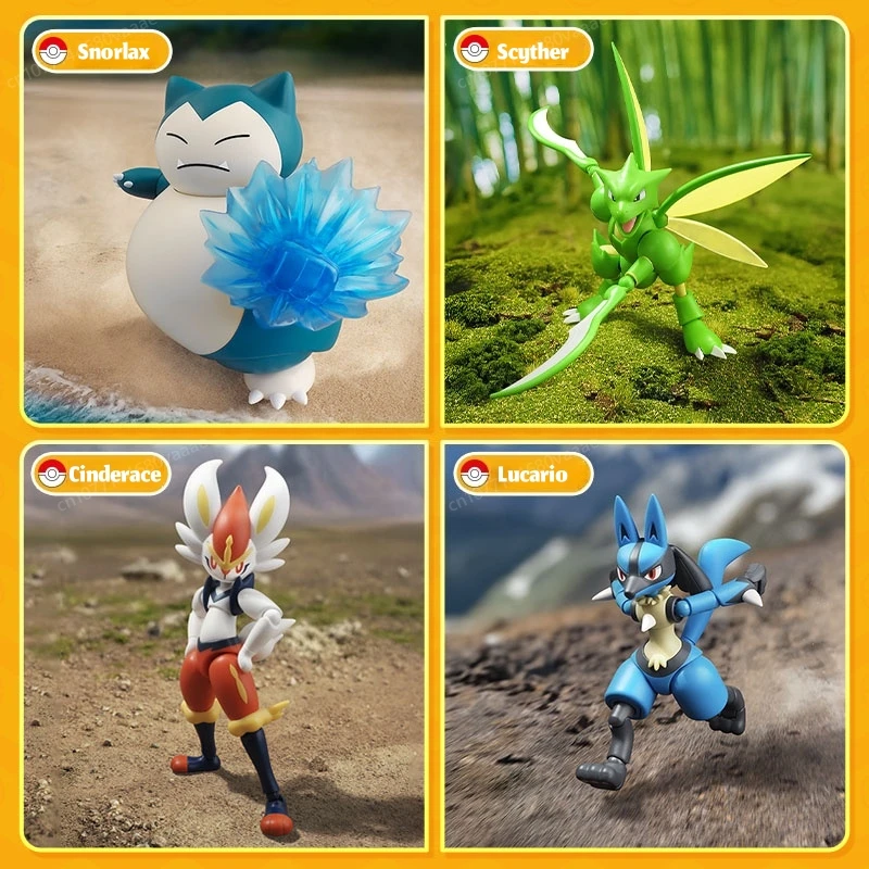 BLOKEES 포켓몬 조립 장난감 빌딩 블록 모델 장식품 Snorlax Scyther Cinderace Lucario Meowscarada 컬렉션 선물