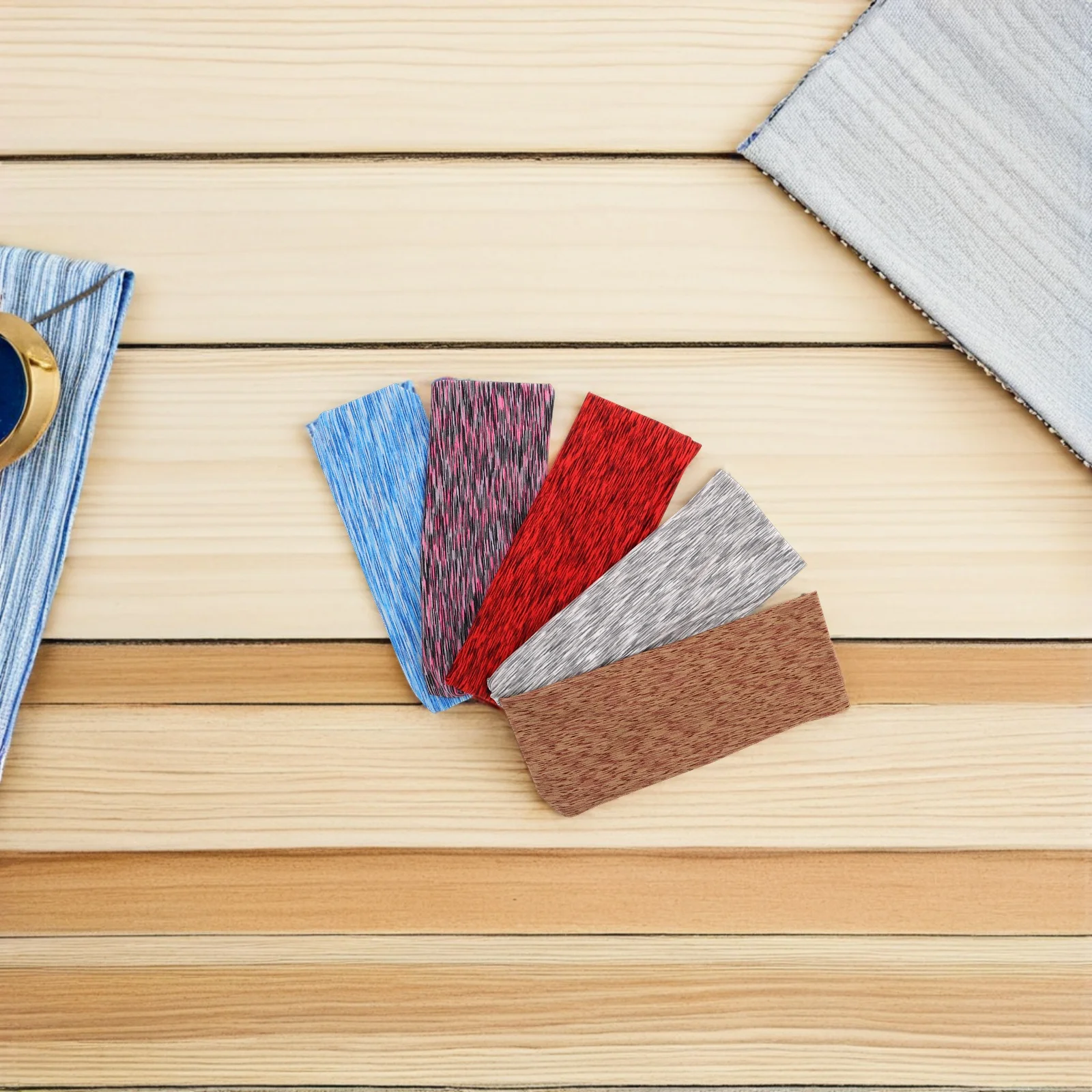 5 Stück elastische Sport-Stirnbänder für Männer und Frauen, schweißableitend, hochelastisches Haarband, Yoga, Laufen, Workout, Fitnessstudio, Wandern, Zubehör