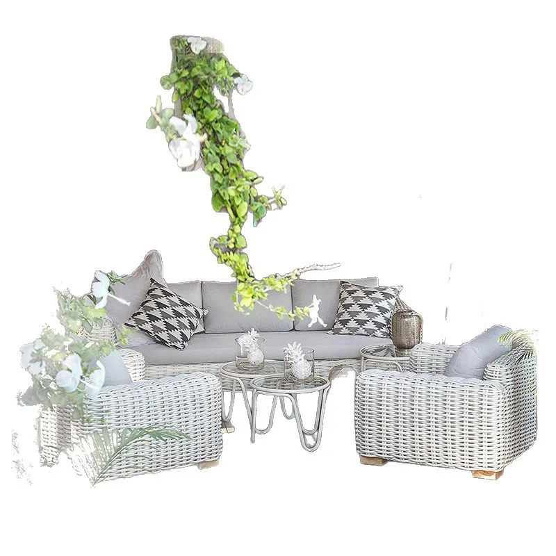 

Nordic outdoor rattan sofa combination South East Asia pastoral European chair hotel leisure open-air waterproof