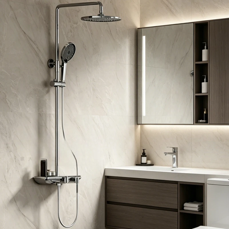 Wear Resistant Durable Shower Set Portable Easy Cleaning Bathroom Faucets Stain Resistant Stable Bathroom Fixtures Household