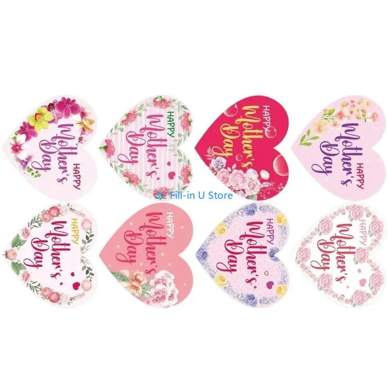 G8TA 500pcs Blumenaufkleber -Wickelbeetikeln 25 mm glücklicher Mutter -Siegelaufkleber für Umschläge Box Muttertagskarten