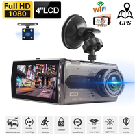 Dash Cam WiFi GPS Car DVR 1080P Full HD Drive Video Recorder Night Vision Vehicle Black Box Dashcam Front Rear View Car Camera