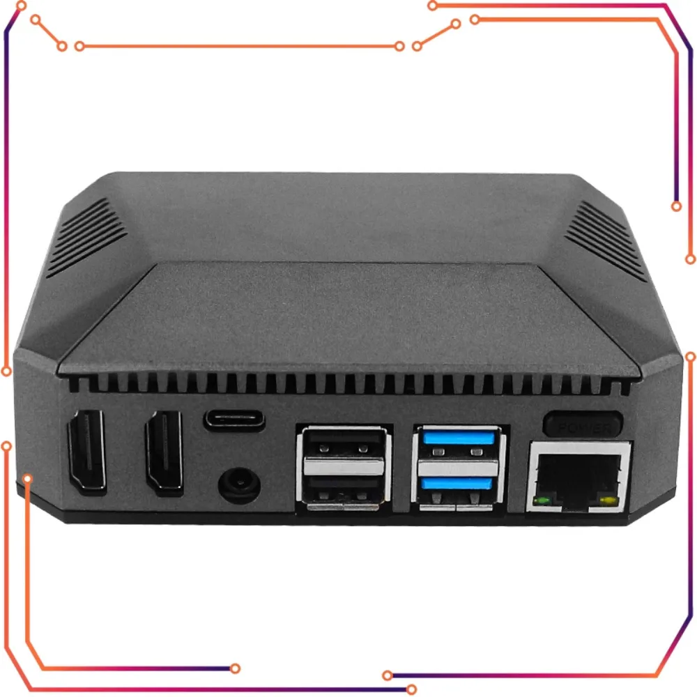 MICROBOT V2 Case Metal Aluminum Case Removable GPIO Cover Passive Cooling Metal Shell  For Raspberry Pi 4B