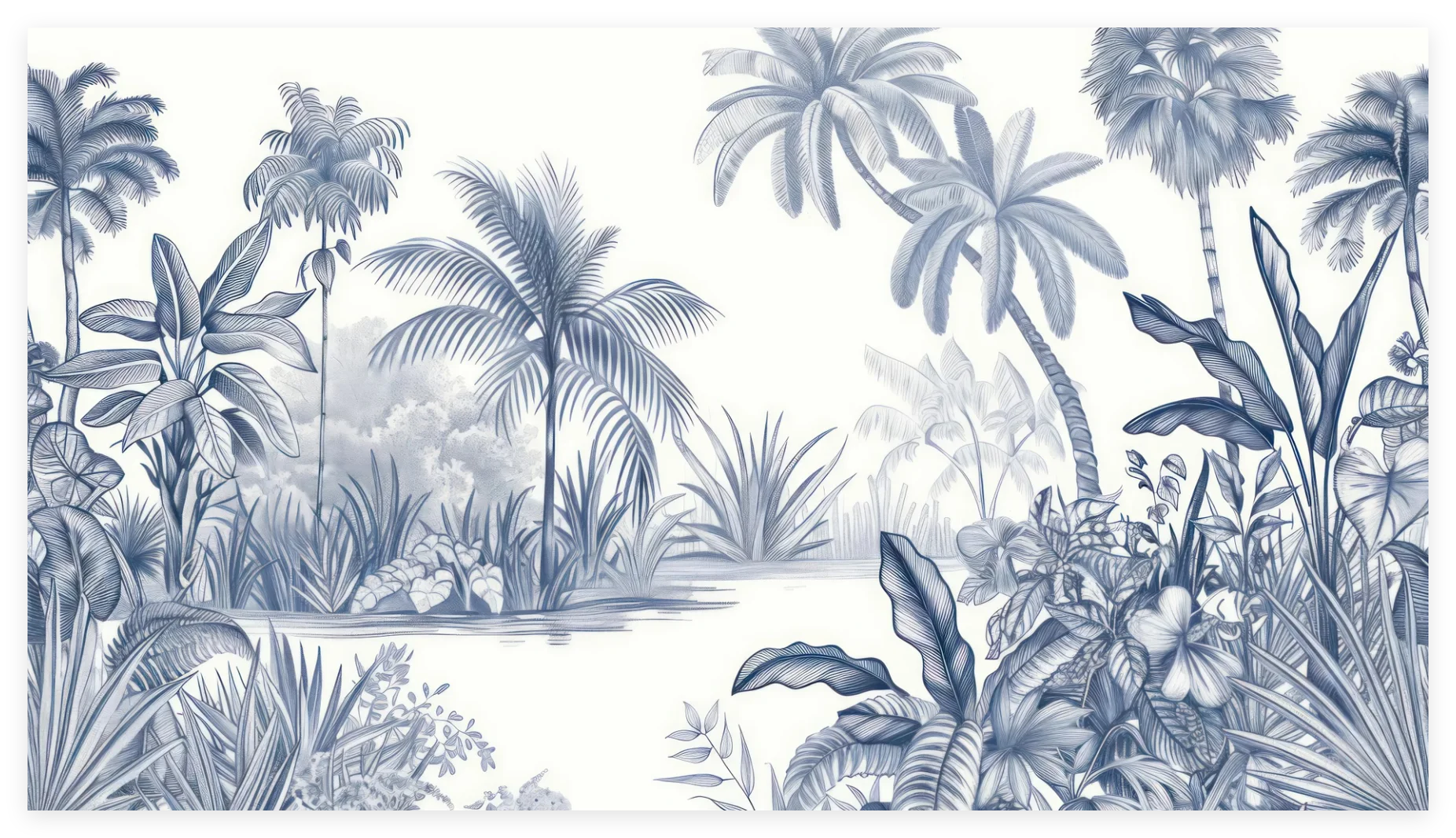 Custom size mural Hand-painted French Vintage Jungle mural Home decor Rainforest plant leaf hanging painting 3d wallpaper photo