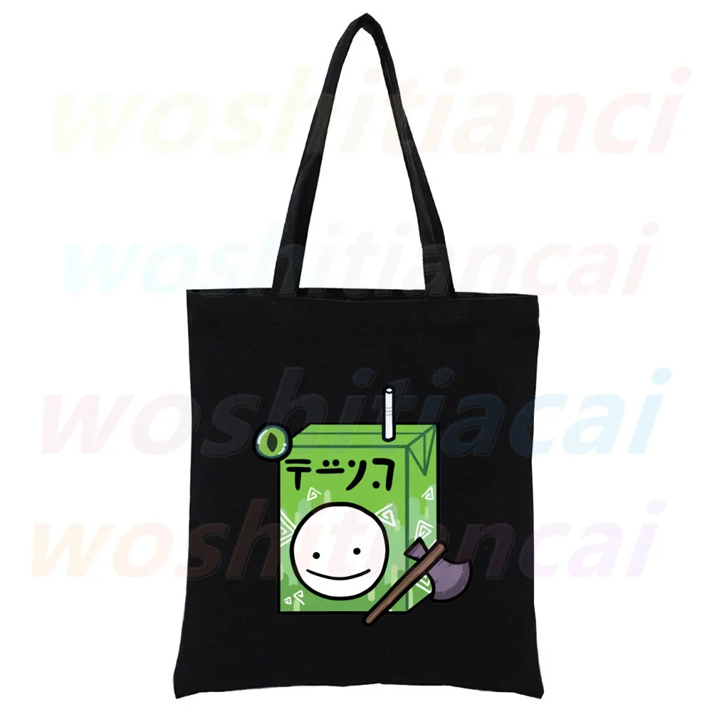 Dream Smp Kawaii Hip Hop Cartoon Graphic Shopping Canvas Bag donna Girl Tote Eco Shopper borse a tracolla, Drop Ship