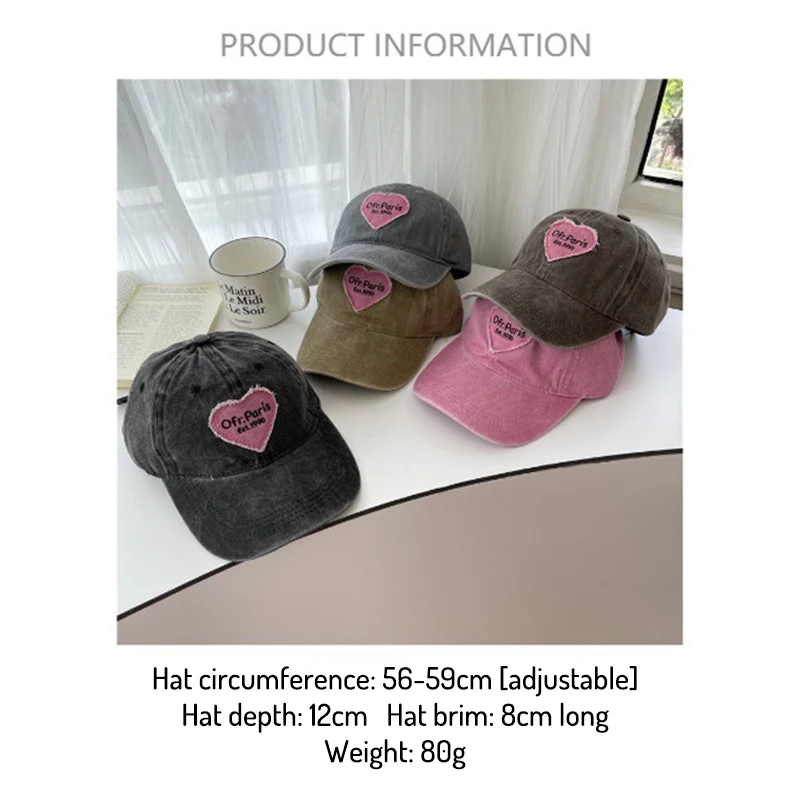 Embroidered Peaked Cap Sweet Cool Sun Hat Korean Style Versatile Curved Brim Trendy Baseball Cap Spring Autumn image 6