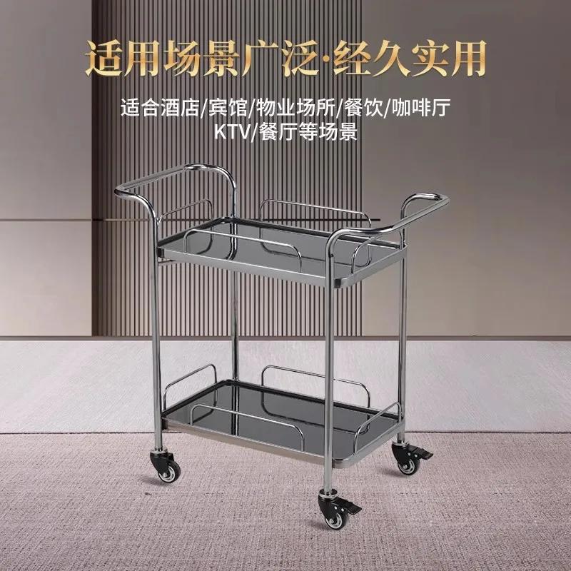 

Тележка для отеля Обеденная тележка Коммерческий ресторан Мобильная трехэтажная роскошная большая тележка для вина Тележка для овощей Тележка для торта