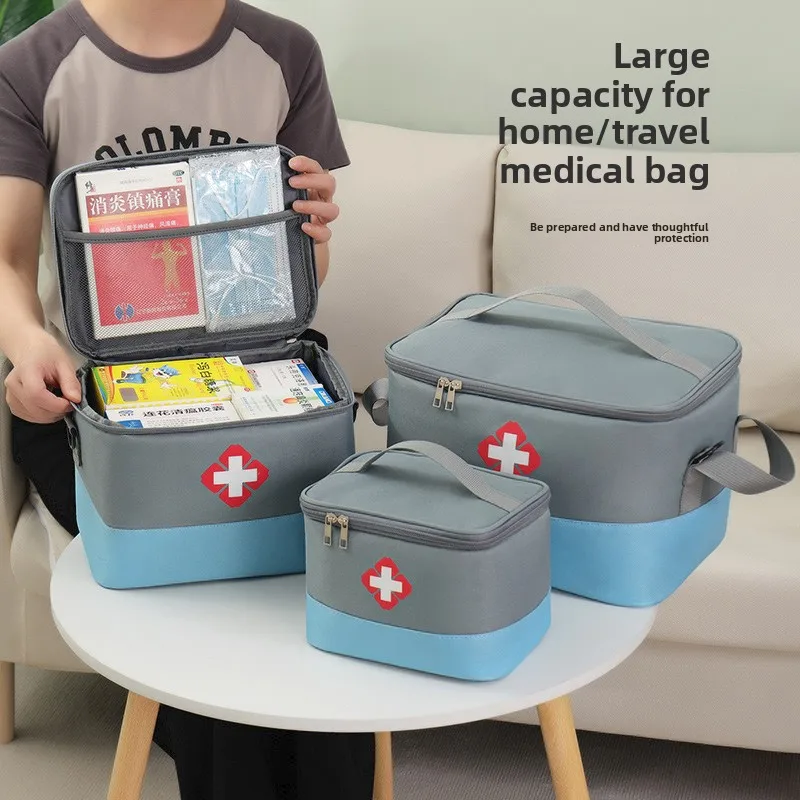 Household Large-capacity Medicine , Regular Epidemic Prevention Emergency Medical Kit, Outdoor Portable Portable First Aid Kit