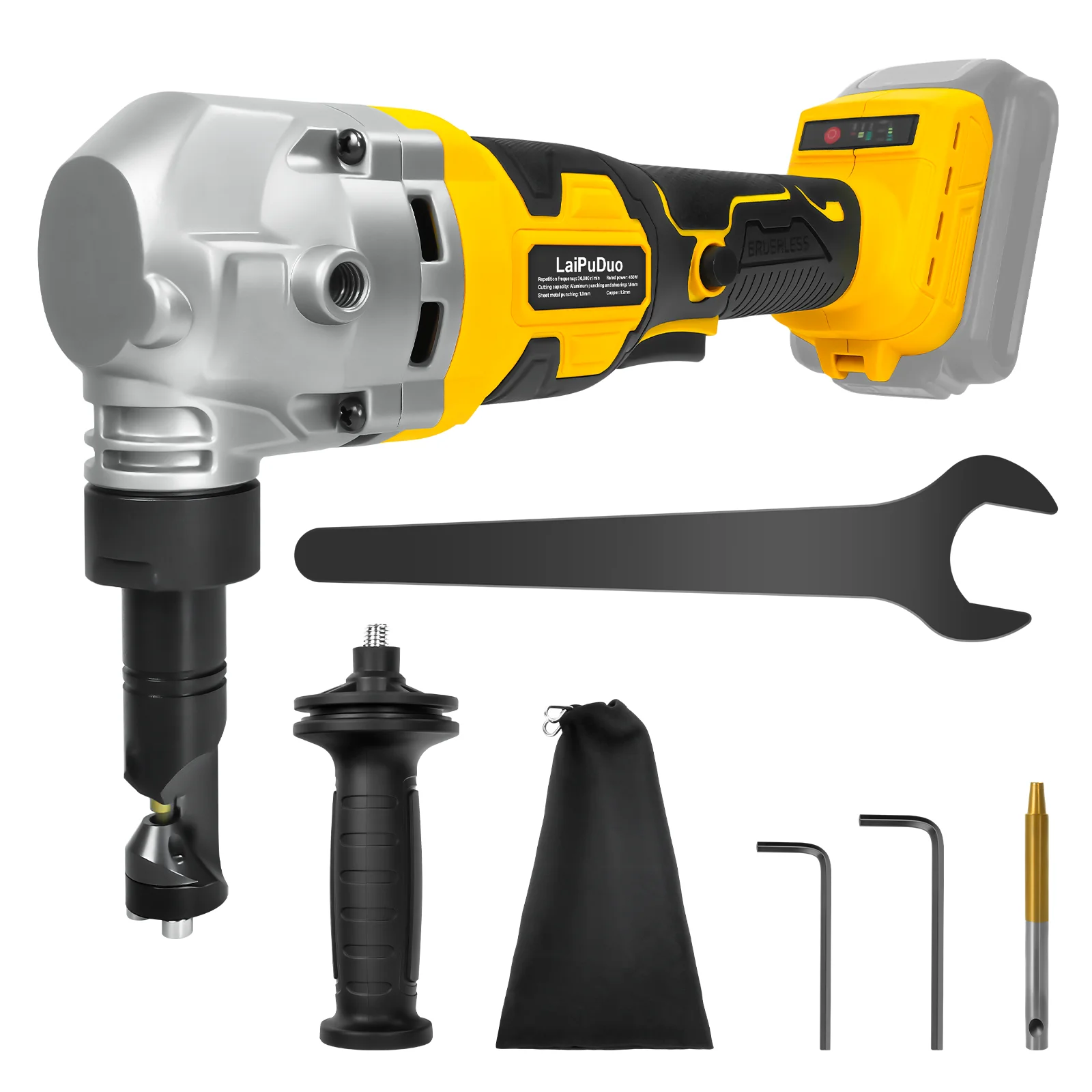 Cordless Metal Nibbler 30000RPM Brushless Metal Cutter 3 Variable Speed Electric Nibbler For Dewalt 20V Battery Pin
