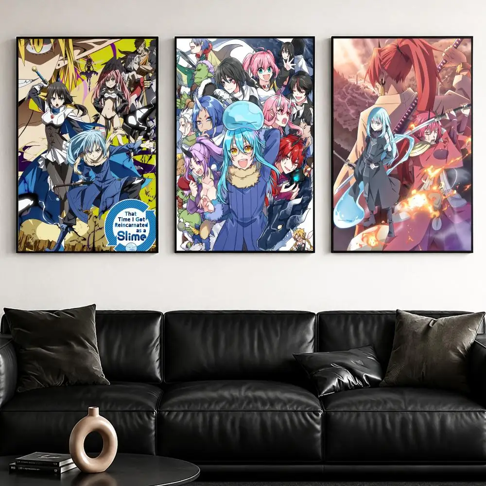 Fantastical T-That Time I Got Reincarnated as a SlimeS Poster Self-Adhesive Stylish Art Print Poster Wall Home Decor