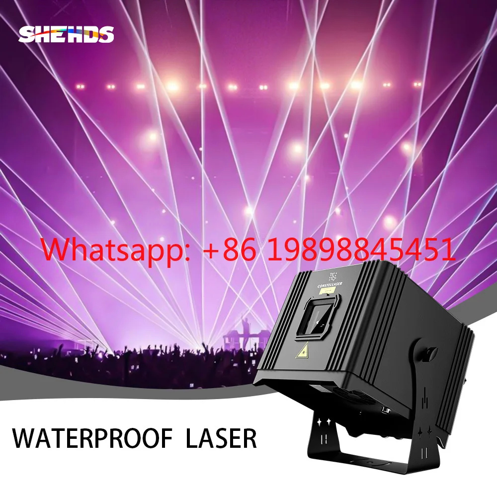 SHEHDS 6W RGB IP65 Waterproof Laser Light DMX512 3D Animation Stage Laser Light for Wedding Outdoor Party Show