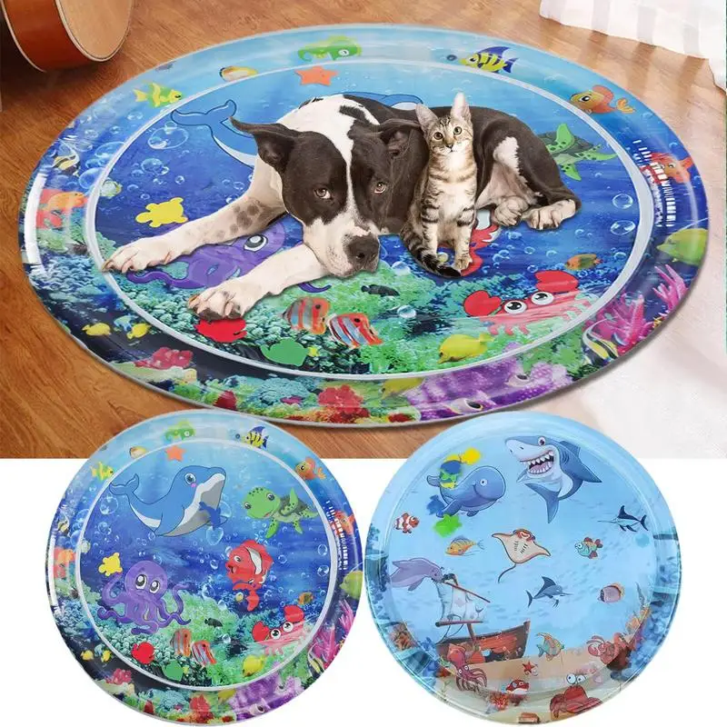 

Water Mat for Babies Pets Babies Cartoon Water Pad Fun Sensory Development Water Playmat Water Play Mats Toys for Outdoor Use