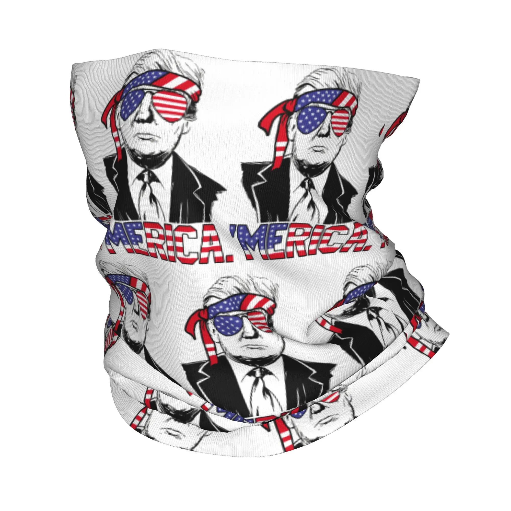 Custom 2024 Donald Trump Winter Headband Neck Warmer Women Men Ski Camping Tube Scarf  Face Bandana Gaiter