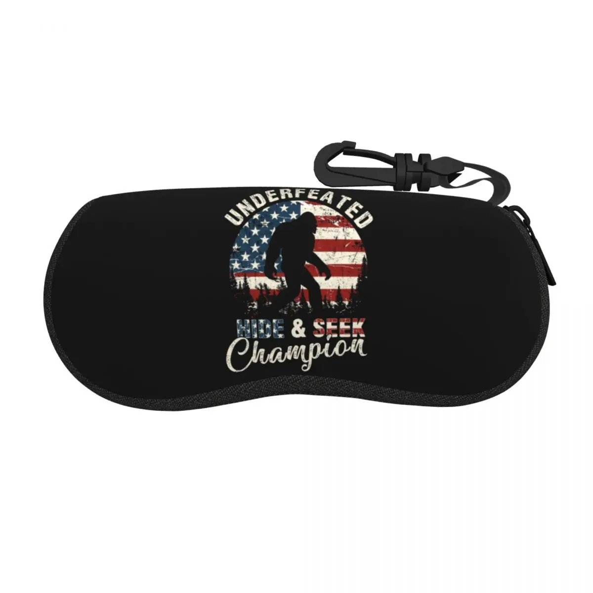 Custom Hide And Seek Eyeglass Glasses Case Women Men Soft Funny Bigfoot American Flag Sunglasses Protective Bag